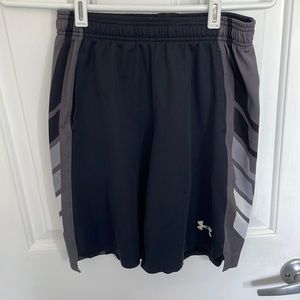 Boys black and gray under armour shorts size medium